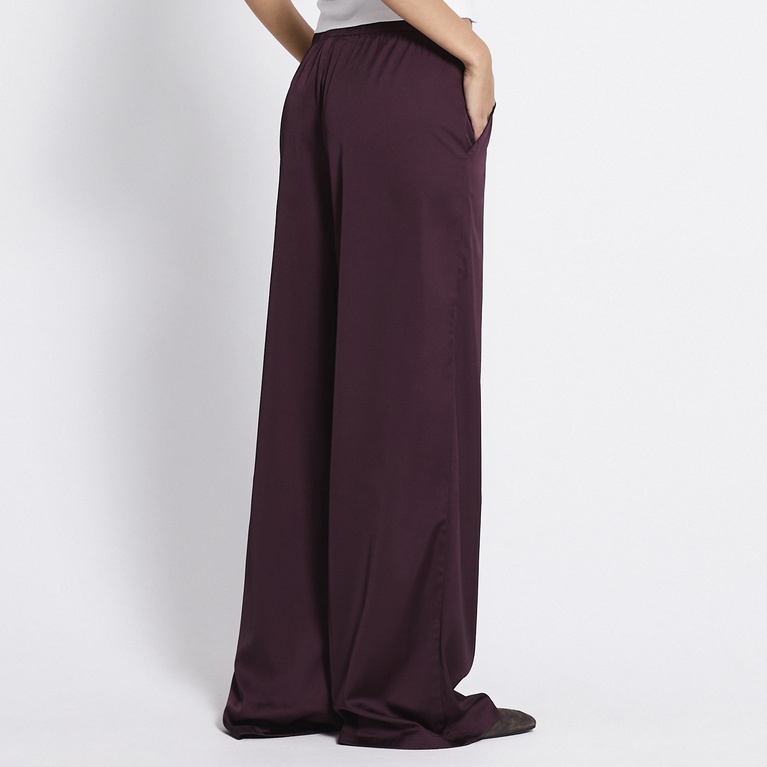 Satin pants "Ashley" Aubergine